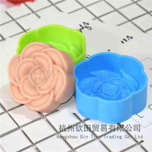 DIY手工皂硅胶模具 韩国小皂模 单个加厚圆形花模 皂基皂矽胶模具