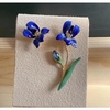 法国小众设计les珐琅鸢尾花，蓝色南法ab款，耳钉项链手镯