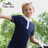 夏儿童马术服装套装马术T恤男骑马装备短袖骑士服装女比赛POLO衫