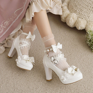 洛丽塔鞋原创lolita鞋jk小皮，鞋子配裙子高跟鞋单鞋学生少女公主鞋