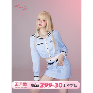 GirlyFancyClub俏皮海军风*今年流行漂亮套装裙细条纹水手领上衣