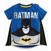 夏季童装男童短袖T恤男宝宝蓝色印花蝙蝠侠上衣带披风半袖衫