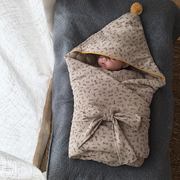 碎花初生婴儿宝宝用品纯棉，春秋四季包被包巾襁褓，保暖被子待产月子