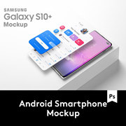 Android Phone Mockup 三星Galaxy S10 + UI界面样机 M2020032915