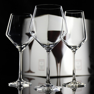 北欧风格水晶玻璃白葡萄酒，高脚红酒杯酒店用创意菱形勃艮第杯酒具