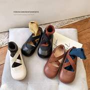 韩版复古童鞋小童，1-3-6岁女童皮鞋春季儿童公主，芭蕾舞鞋宝宝鞋子
