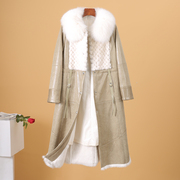 年度战袍系列高端时尚，狐狸毛领气质，兔毛皮毛一体中长款保暖外套
