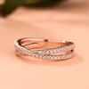 925纯银钻戒黄金白金十字交叉钻石戒指18k金高级感结婚订婚戒指