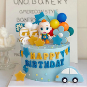 网红超级宝贝jojo蛋糕装饰摆件宝宝巴士儿童生日甜品烘焙插件装扮