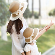 亲子遮阳帽母女帽子女韩版夏天出游亲子帽，儿童防晒女童沙滩太阳帽