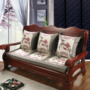 新中式红木沙发坐垫老式实木海绵木头沙发垫套布艺防滑四季可拆洗