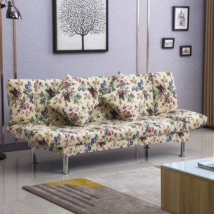 现代简约小户型可折叠沙发床1.5米单人双人布艺实木多功能两用1.8