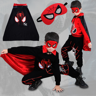 万圣节儿童服装5蝙蝠侠，童装蜘蛛侠男童，套装宝宝cosplay服卡通披风