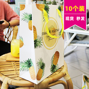 菠萝水果手提袋高档纸袋厚定制印logo包装袋袋食品纸袋子订做