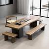 新中式大板实木茶桌椅组合一桌五椅茶几办公室家用泡茶台一体原木