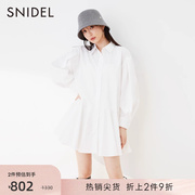 snidel春夏款少女，纯色格纹棉泡泡，袖娃娃连衣裙swfo231137