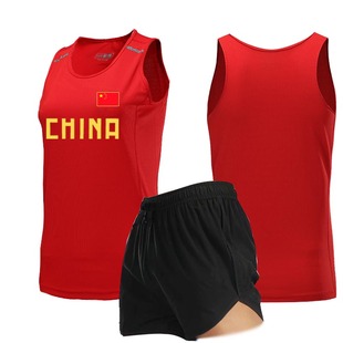 中国队田径服套装男女生体考比赛服，训练服运动服马拉松背心定制