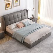高端现代简约真皮床1.8米双人床，美式轻奢软床，1.5储物欧式主卧婚床
