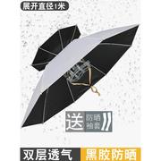 雨伞斗笠2024年钓鱼伞帽头戴式遮阳伞，超轻透气头，伞帽防紫外线男女