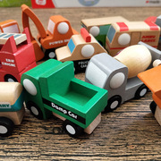 日单迷你儿童汽车组合和风系列，儿童益智力，木制质1代二代车模型