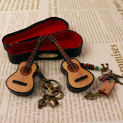 刻字定制木质吉他小提琴钥匙扣包包挂件情侣男女创意迷你装饰礼物