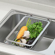 水槽沥水篮304不锈钢水池碗盘架，可伸缩碗碟，沥水架厨房滤水置物架