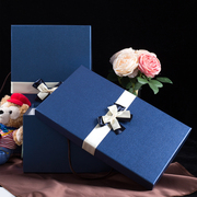 加大号码盒韩版长方形，蓝色圣诞礼物羽绒衣服，婚纱包装盒收
