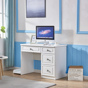 白色烤漆欧式电脑桌，家用简约台式办公桌书桌儿童，卧室学习桌写字台