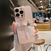 倚楼时尚粉色diy金属兔子适用iphone1514pro苹果1312手机壳电镀11promax全包x软，硅胶xsxr女保护套plus