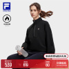 FILA 斐乐女子针织加绒套头衫2023冬季宽松健身运动立领卫衣