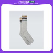 香港直邮潮奢 Sacai 男士条纹罗纹针织袜子