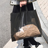 黑色服装店女装装衣服手拎袋子透明高档手提塑料购物袋定制