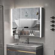 90高不锈钢浴室镜柜挂墙式带灯抽纸毛巾杆亚克力定制镜箱单独