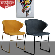 北欧铁艺餐椅靠背椅网红椅子，西餐厅咖啡餐厅椅子，设计休闲洽谈椅