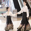 亲子装马面裙女童套装，2024春季儿童汉服，连衣裙中国风古装唐装