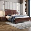 新中式乌金木实木床现代简约家用1.8米全实木床高箱储物婚床大床