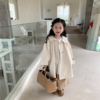 儿童外套韩版春秋女童娃娃，领长款风衣宝宝洋气双排扣防风夹克