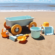 儿童海滩挖沙铲子玩沙子桶水壶工具男孩女孩宝宝沙滩玩具套装拖车