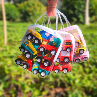 创意6个汽车袋装回力工程车，卡通小玩具迷你幼儿园奖品男孩物