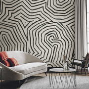 画境Crazy lines现代时尚抽象几何线条 客厅卧室书房定制壁画墙纸