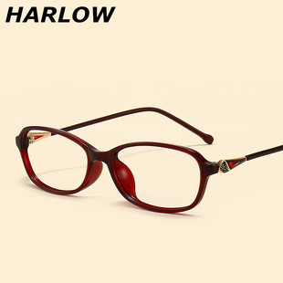 酒红色眼镜框镜架女小脸TR90复古轻款小框近视可配镜片时尚眼镜架