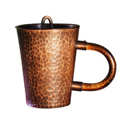 宏虎手工紫铜水杯花茶杯，加厚日式禅意纯铜杯子，口杯大茶缸带盖茶具