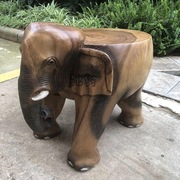 k%泰国大象小矮凳子木雕凳子实木换鞋凳茶几凳动物树墩穿鞋凳摆件