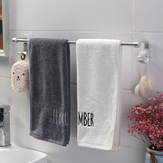 挂杆毛巾架单杆免吸盘式毛巾卫生间浴室太空铝双庆毛巾杆打孔挂件