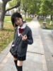 原创jk毛衣开衫外套女秋冬季学院，风长袖针织，上衣制服裙套装校供感