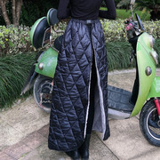 冬季骑电动摩托车保暖围裙挡风被加厚加绒半身裙防冻护膝盖腿防寒