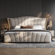 轻奢主卧双人床1.8米意式极简储物软包婚床实木框架高箱2.2米大床