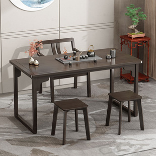 新中式茶桌椅组合办公室实木，功夫茶台泡，茶桌客厅茶几桌家用阳台桌
