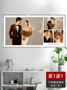婚纱照相框挂墙照片定制影楼床头卧室设计三宫格结婚照片相框定制