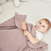 ins外贸挪威北欧婴儿棉线针织，盖毯宝宝抱毯推车毯婴童抱毯线毯